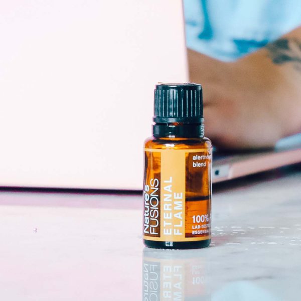 Eternal Flame essential oil blend - focus on computer