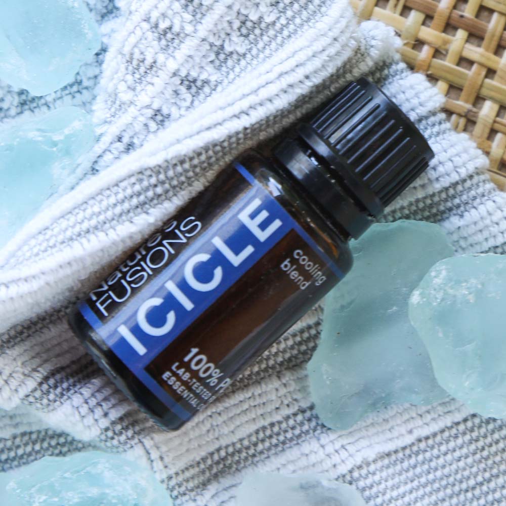 Nature's Fusions Icicle essential oil blend with blue stones
