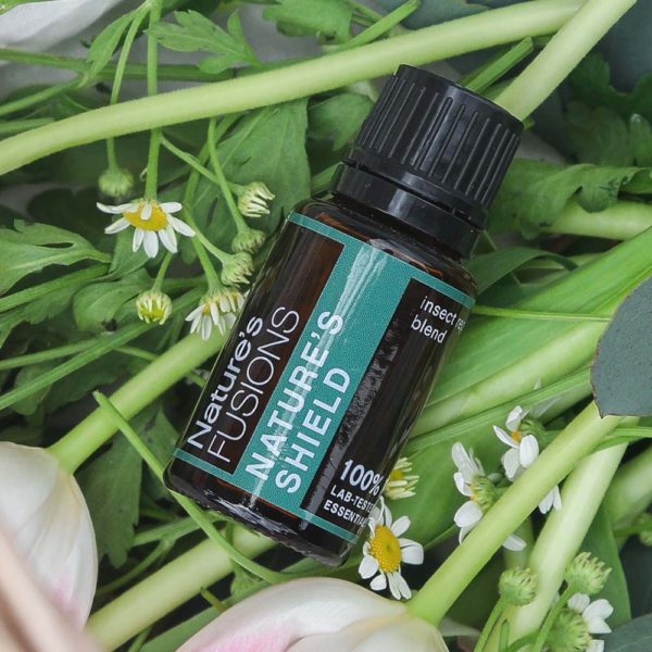 Nature's Shield essential oil blend with tulips and wild flowers