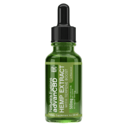 30 ml, 1 oz dropper bottle of unflavored THC-free hemp extract