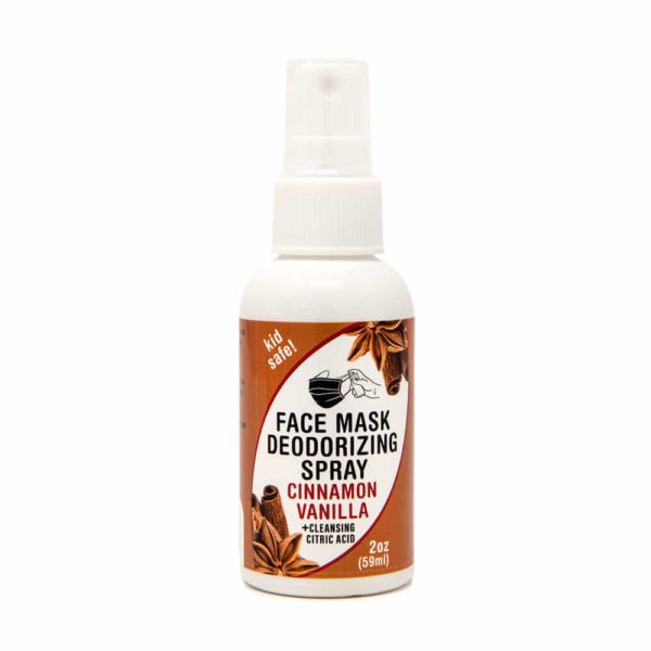 2 oz Face Mask Spray - Cinnamon Vanilla, kid safe + cleansing citric acid