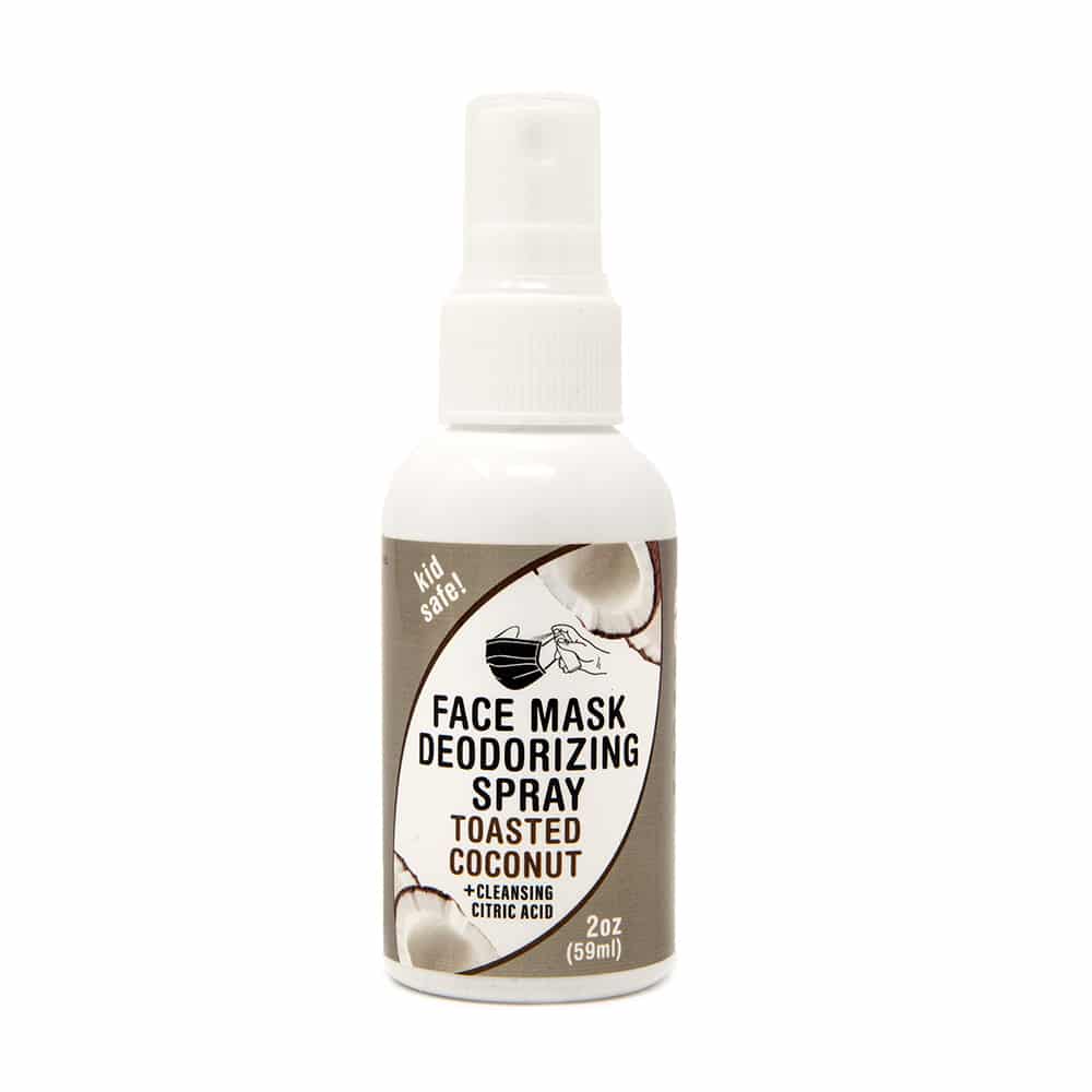 2 oz Face Mask Spray – Toasted Coconut, kid safe + cleansing citric acid