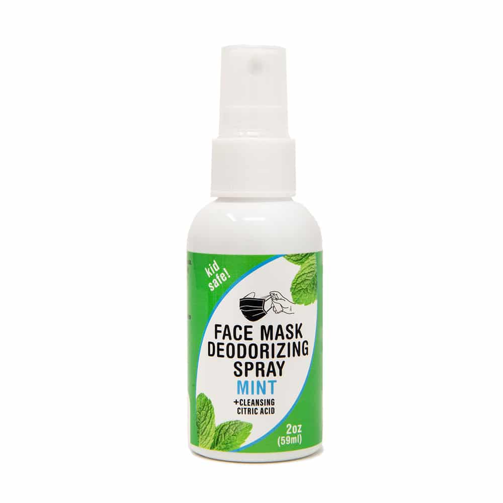 2 oz Face Mask Spray – Mint, kid safe + cleansing citric acid