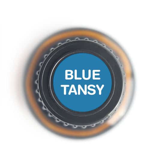 labeled top of blue tansy bottle