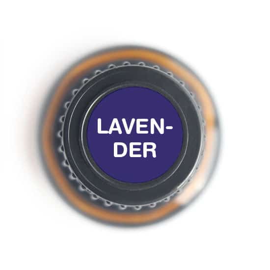 labeled top of lavender bottle