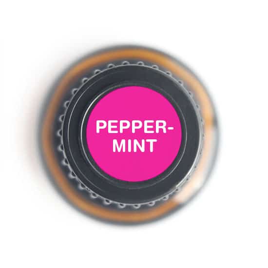 labeled top of peppermint bottle