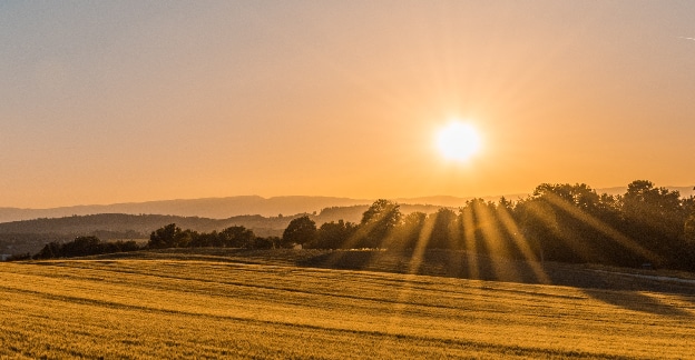 sun over plains