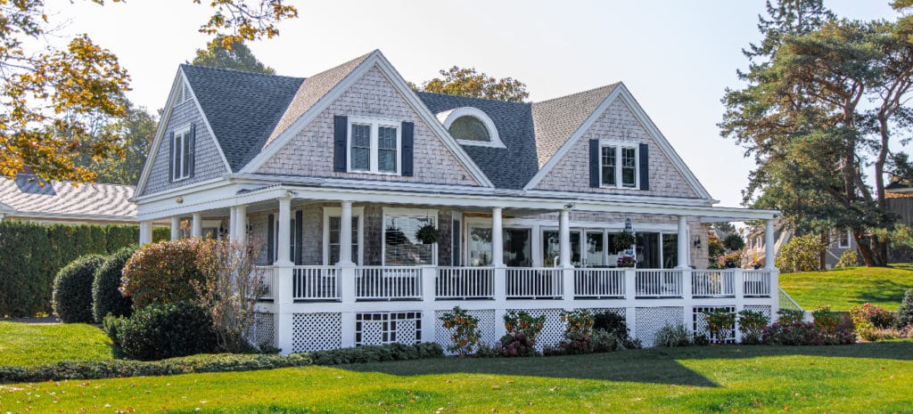 house with lawn