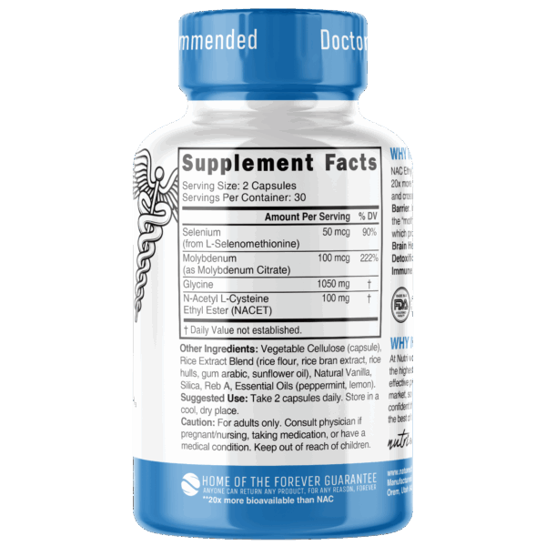 Nutri Neuro NAC 100/1050mg NAC Ethyl Ester + Glycine 60 count - Image 2