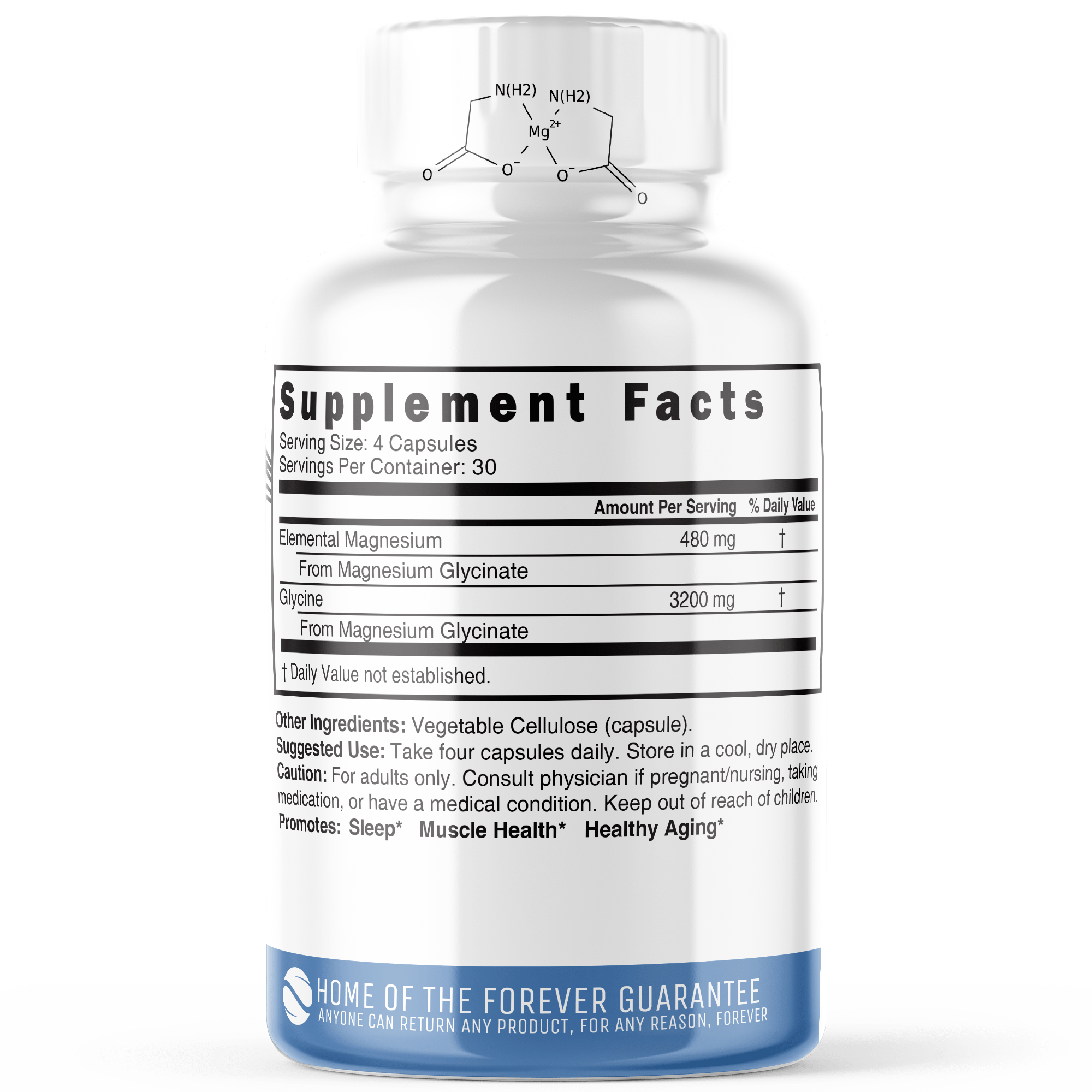 Nutri Magnesium Glycinate (High Absorption) 480 mg - 120 Count