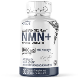 Nutri NMN+ 1000mg MAX Strength Nicotinamide Mononucleotide with Quercefit & Black Pepper 60ct