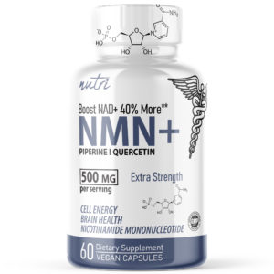 Nutri NMN+ 500mg EXTRA Strength Nicotinamide Mononucleotide with Quercefit & Black Pepper 60ct