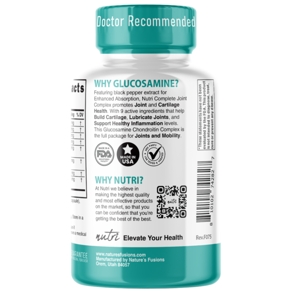 Nutri Glucosamine Chondroitin Complete Joint Complex w/ MSM+ 3025 mg - 120 Count - Image 3