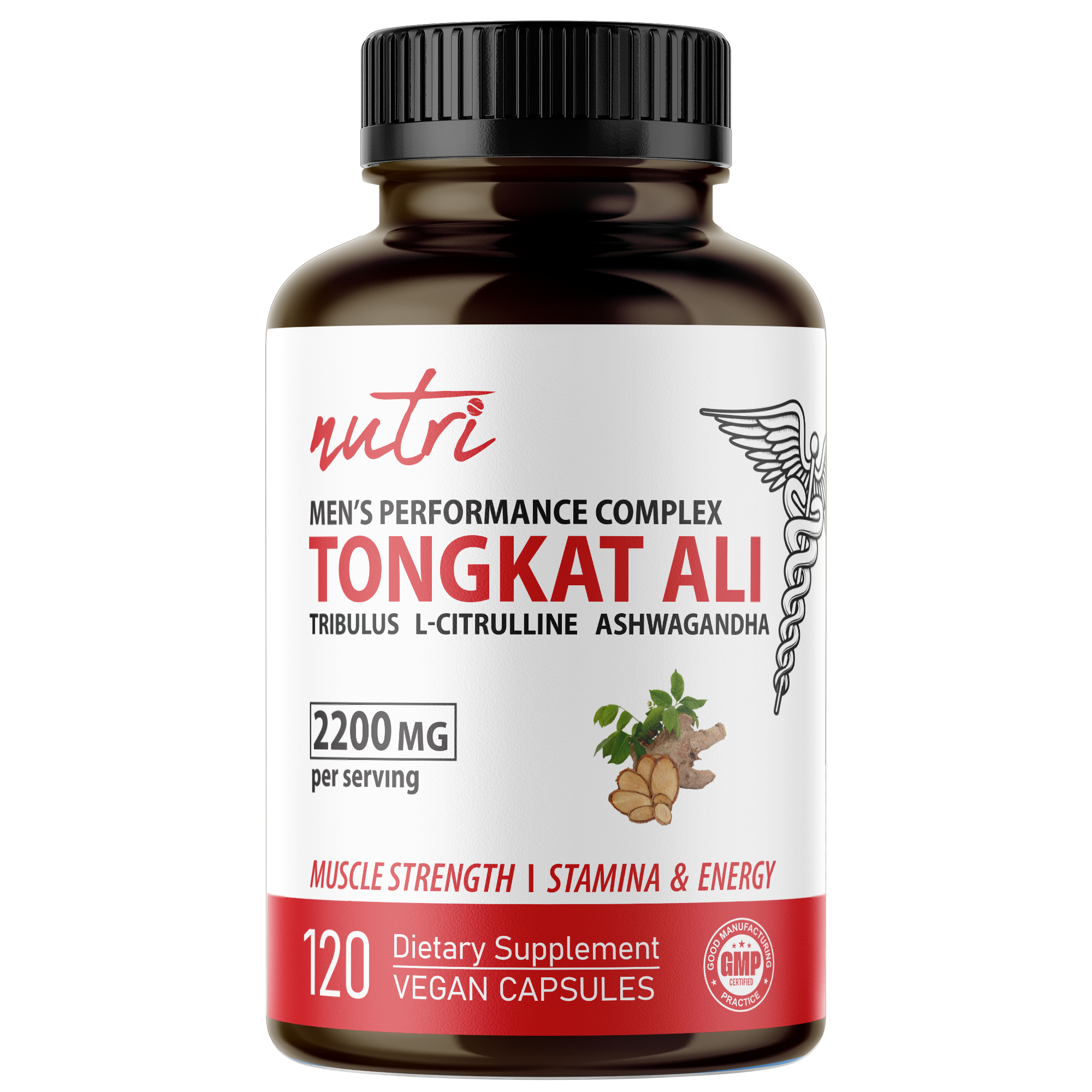 Nutri Tongkat Ali Men's Performance Complex 2200 mg - 120 Count