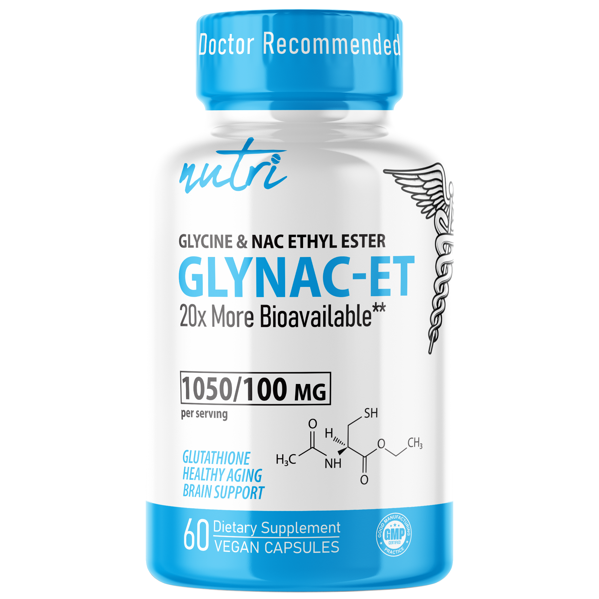 Nutri GlyNACET (Glycine w/ NAC Ethyl Ester, molybdenum & selenium) 1050/100mg - 60 count