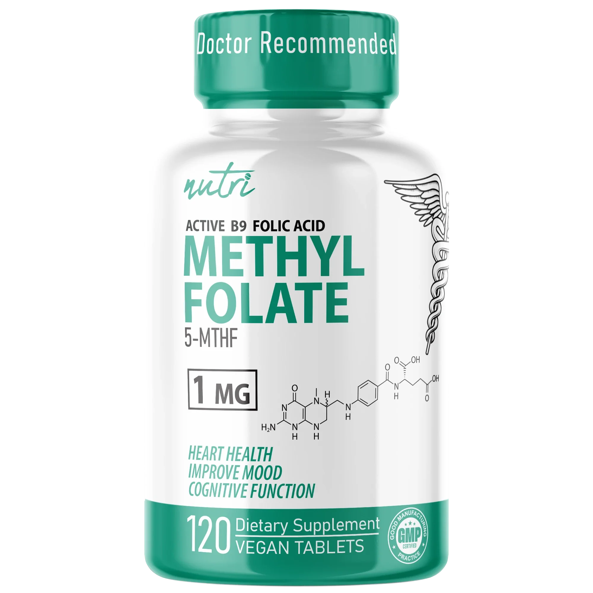 Nutri Methylfolate (5-MTHF) 1 mg – 120 Count - front label