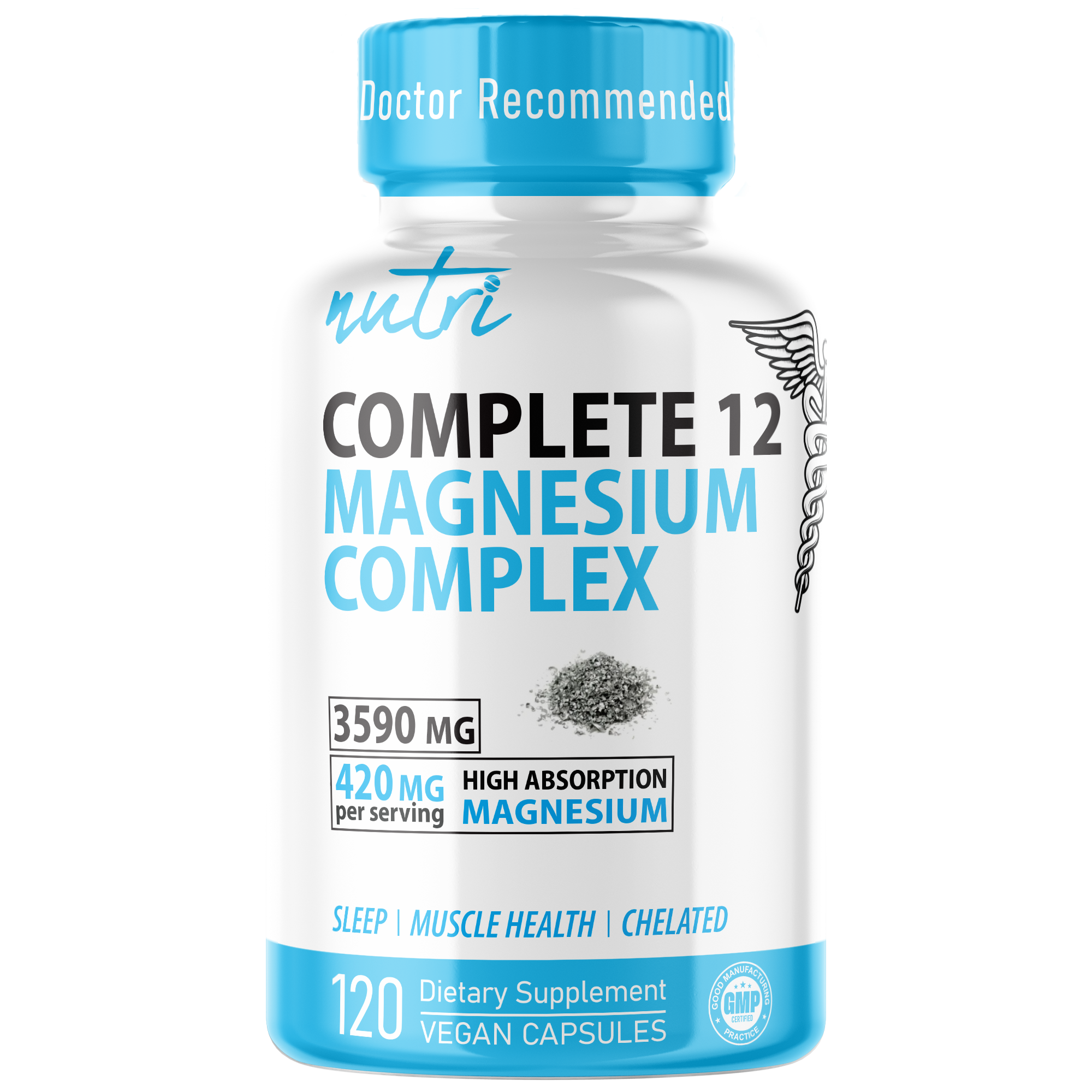 Nutri Magnesium Complete 12 Complex 420 mg – 120 Count - front label