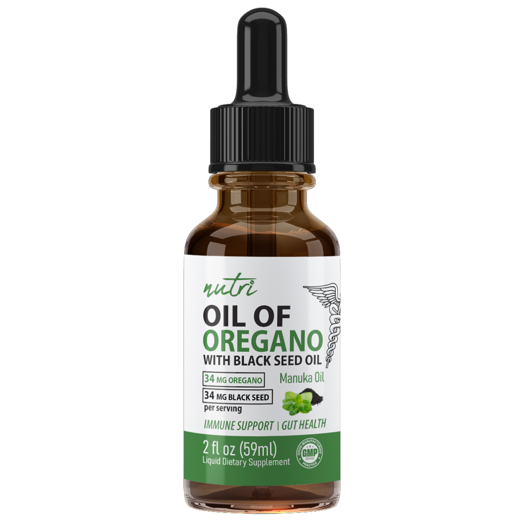 Nutri Oil of Oregano+ XS Tincture 79 mg – 2 fl oz - front label