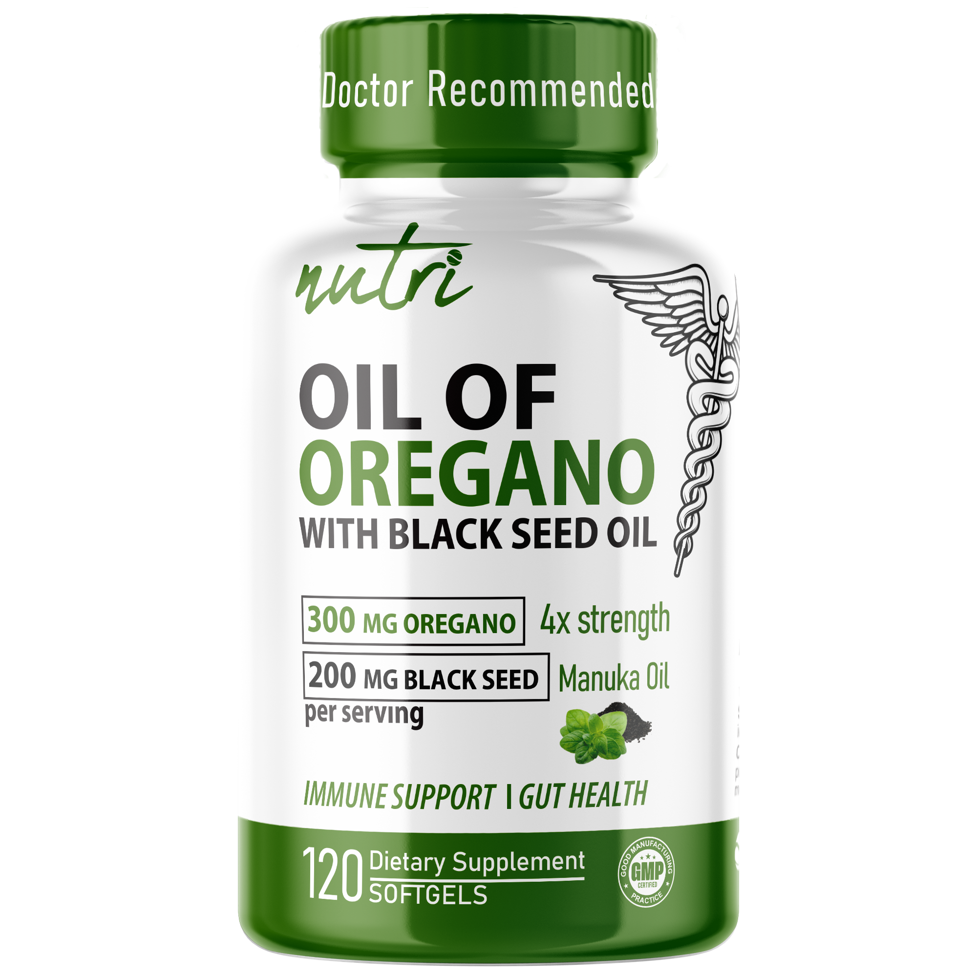 Nutri Oil of Oregano 500 mg (250 mg) Softgel – 60 Count - front label