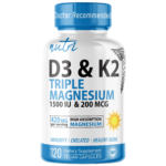 Nutri D3 & K2 Triple Magnesium (Glycinate, Malate, Taurinate) 420 mg - 120 Count