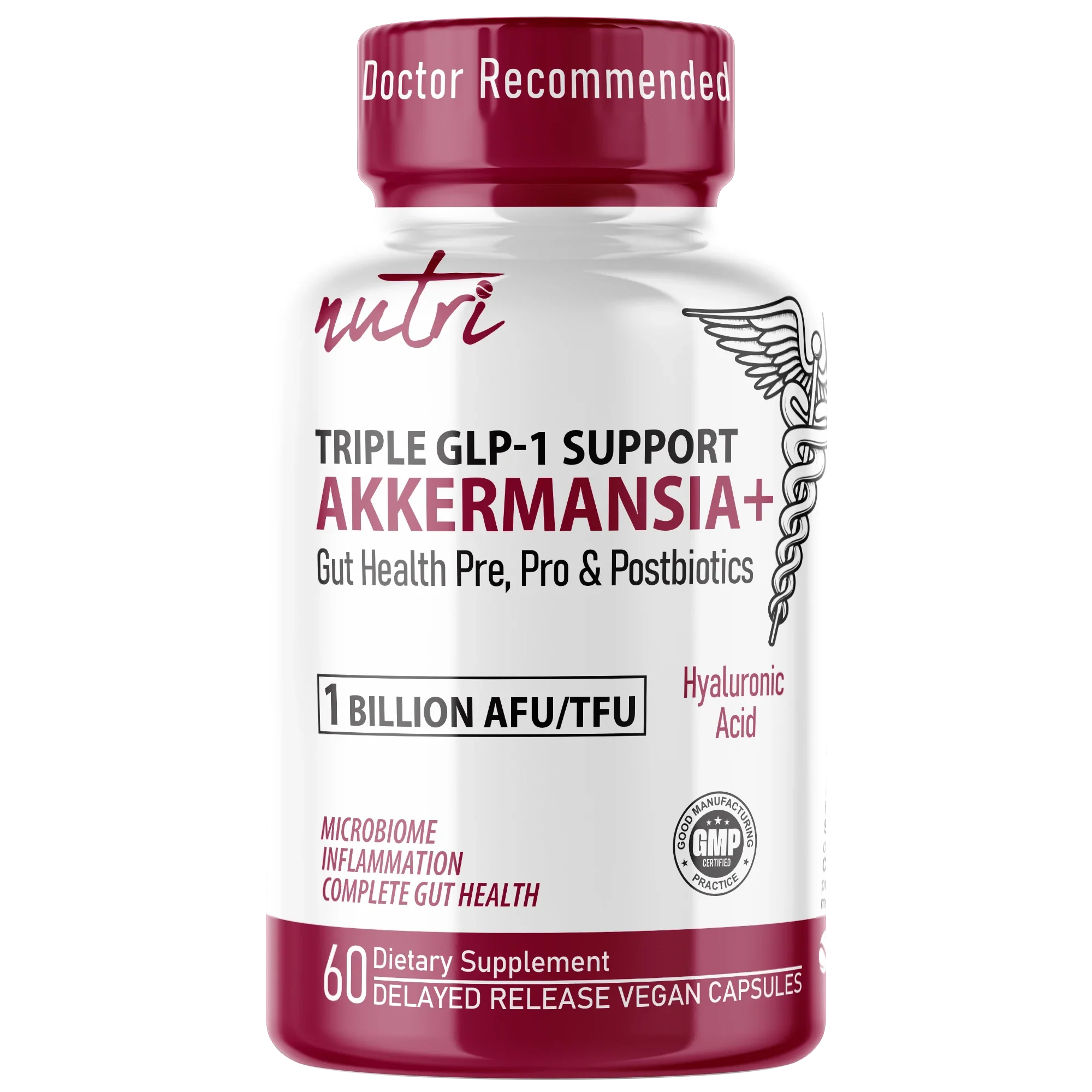 Nutri Akkermansia GLP-1 1 Billion AFU – 60 Count - front label