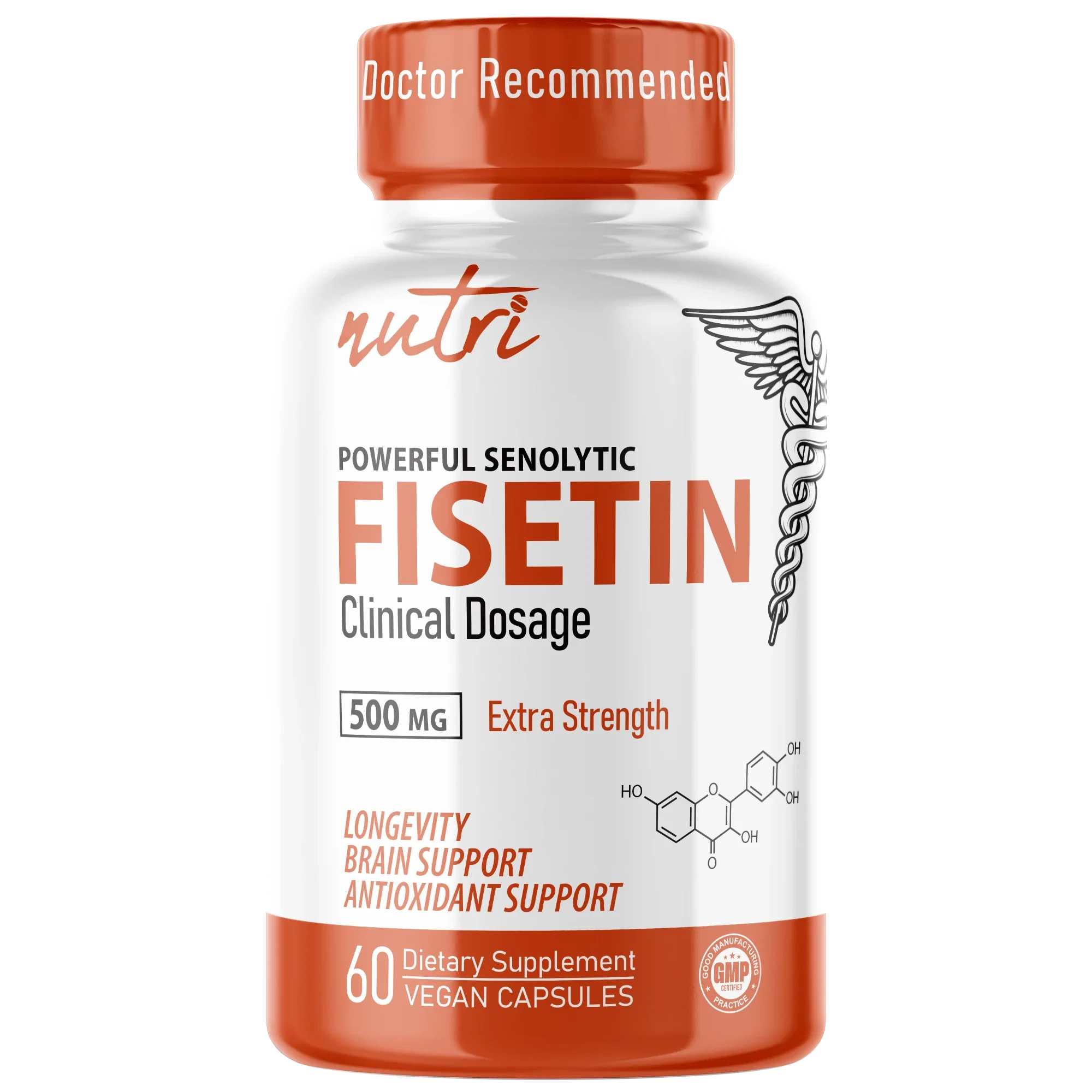 Nutri Fisetin 500 mg – 60 Count - front label