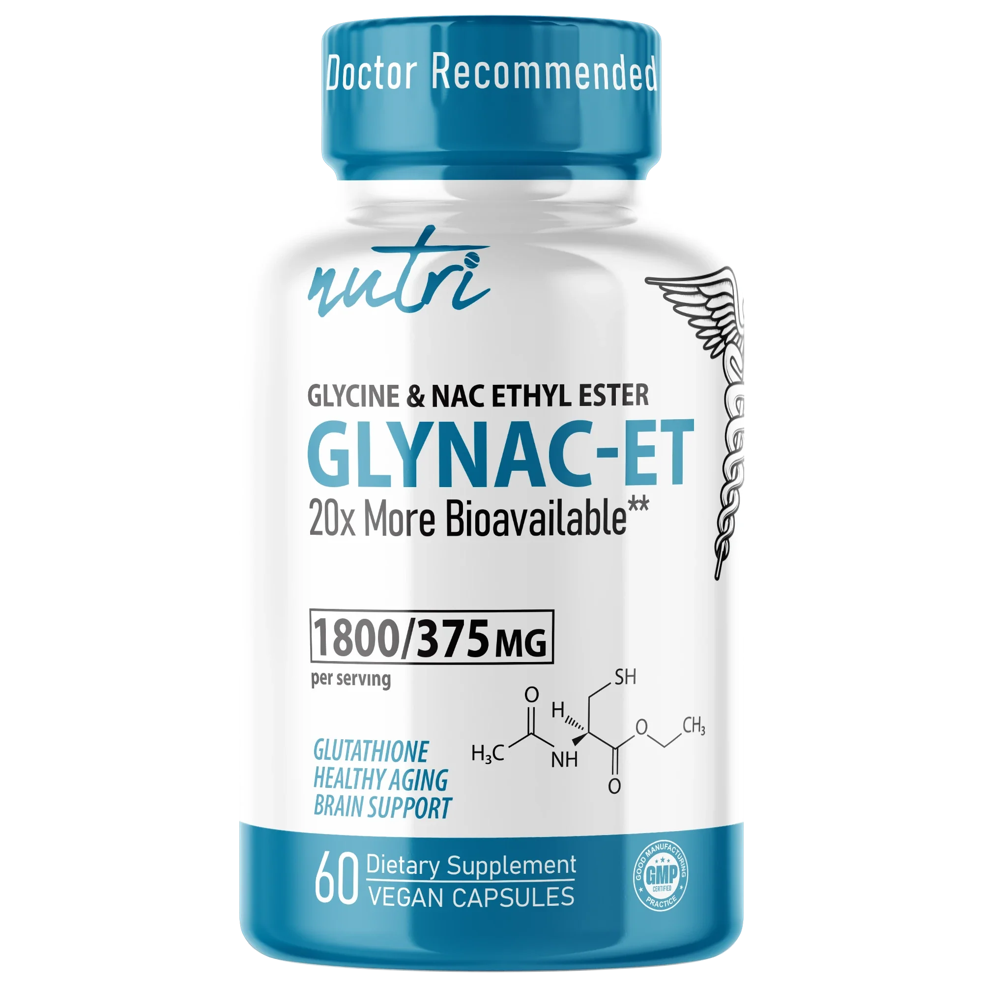Nutri GlyNACET 375 mg Extra Strength 1800/375 mg - 60 Count