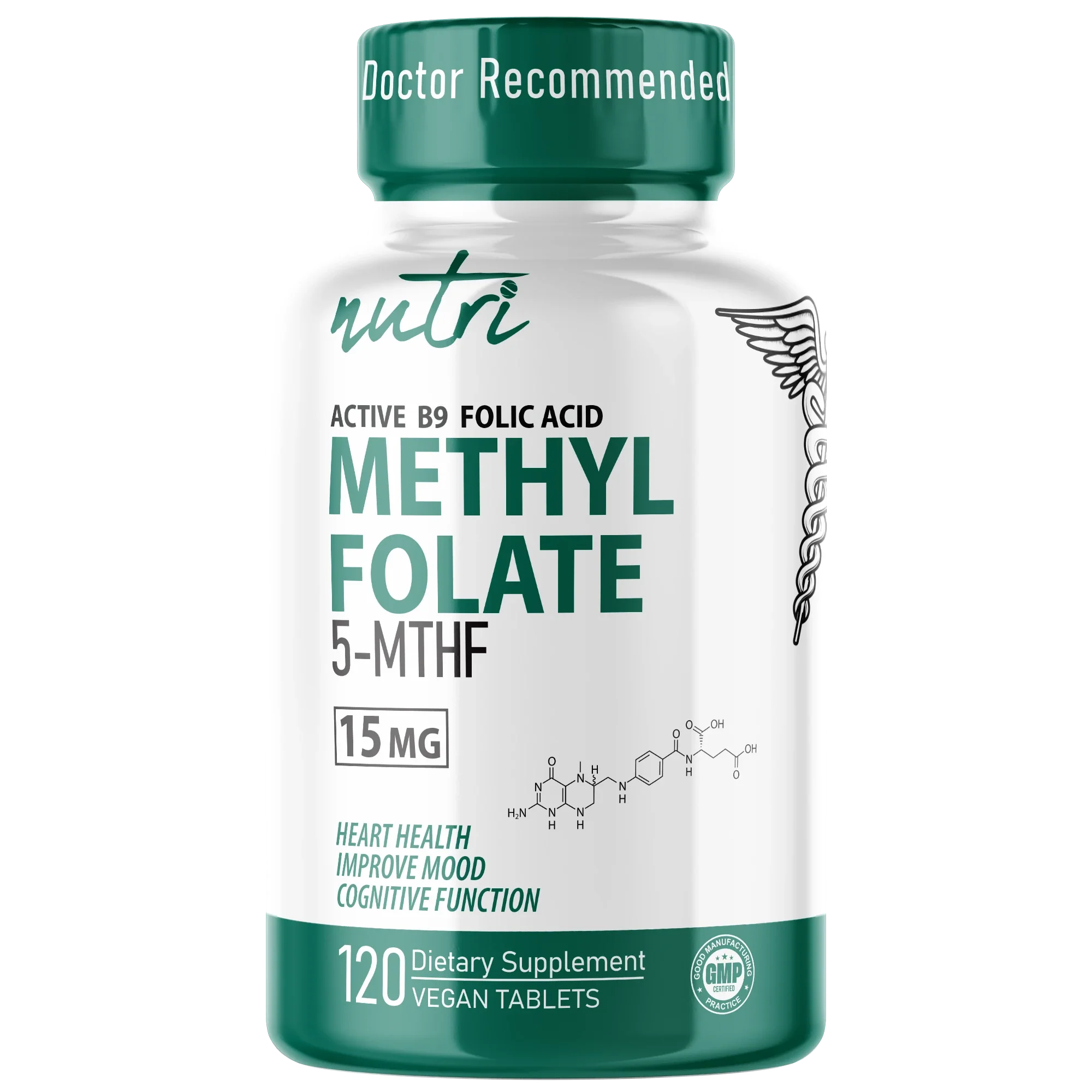 Nutri Methylfolate (5-MTHF) 15 mg – 120 Count - front label