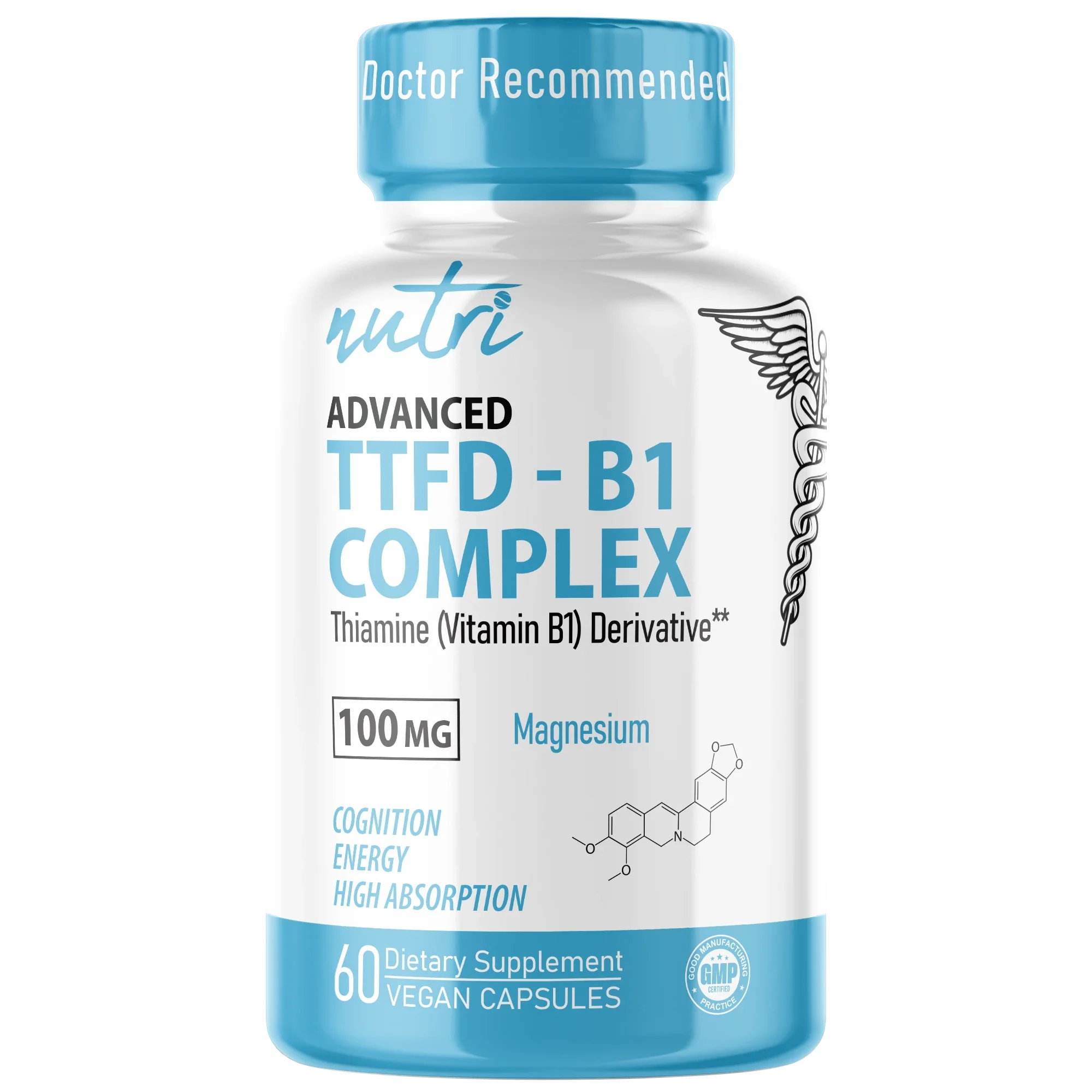 Nutri TTFD Thiamine B1 100 mg – 60 Count - front label