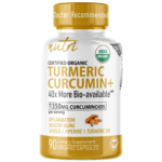 Nutri Turmeric Curcumin+ with Ginger, Piperine & Turmeric Oil 1350 mg - 90 Count - Organic