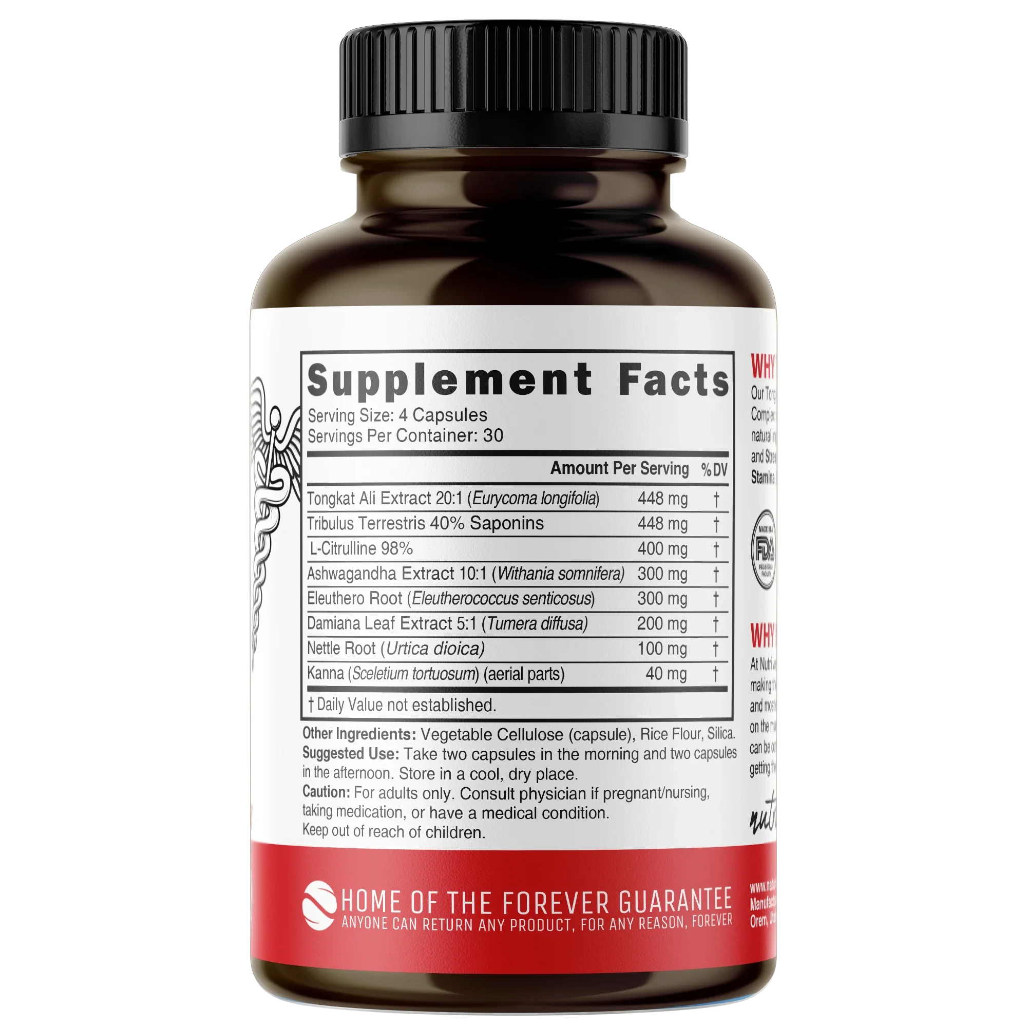 Nutri Tongkat Ali Men's Performance Complex 2200 mg - 120 Count - Image 2