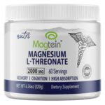 Nutri Magtein Magnesium L-Threonate 2000 mg Unflavored Powder - 120 g Tub
