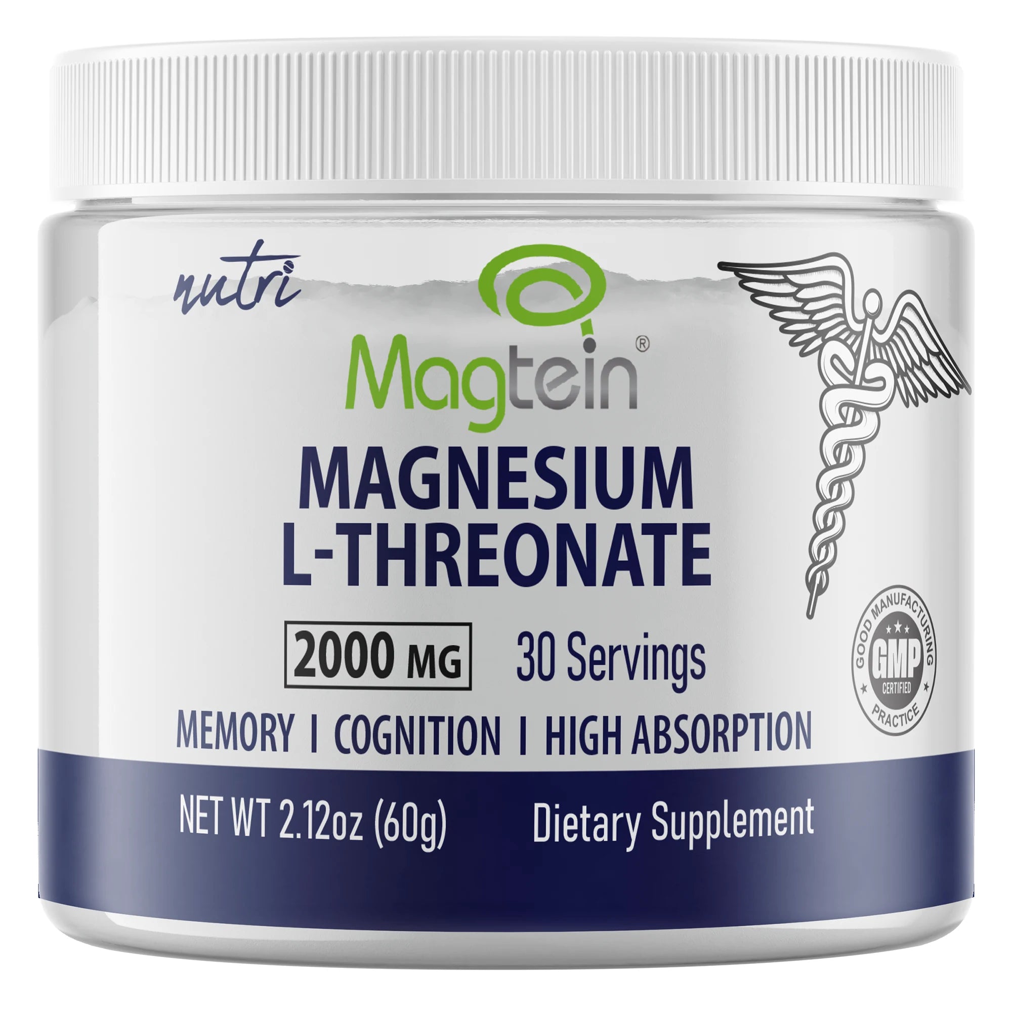 Nutri Magtein Magnesium L-Threonate 60 g tub front