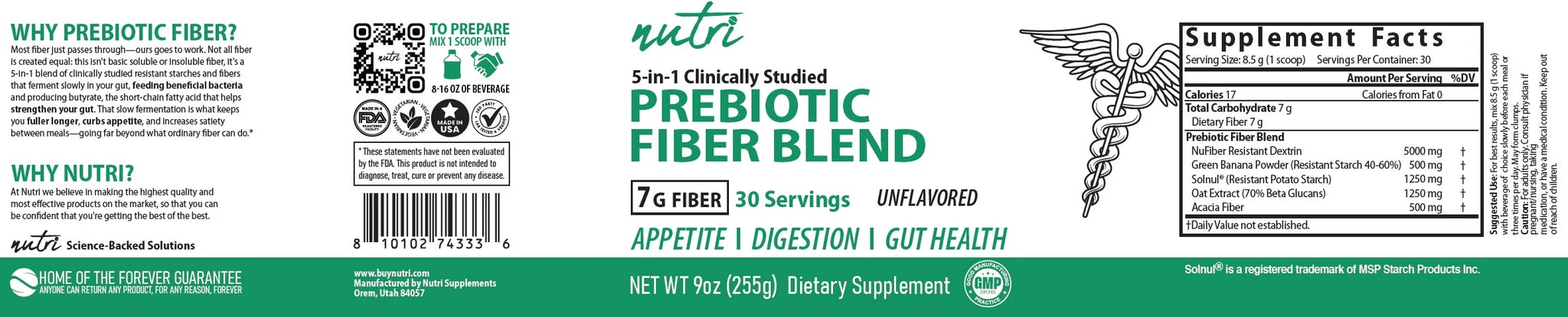 Nutri Prebiotic Fiber Complex full label layflat