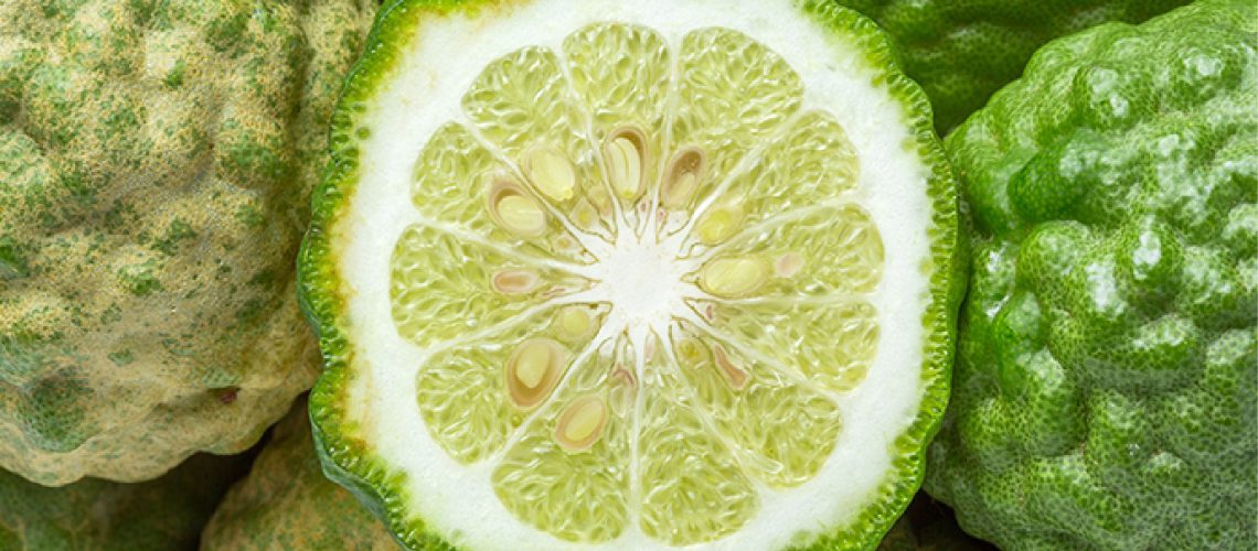 bumpy bergamot fruit sliced open