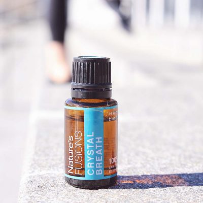 Crystal Breath essential oil blend outside exercise