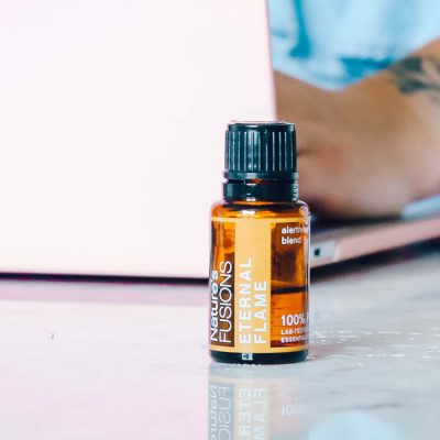 Eternal Flame essential oil blend - focus on computer